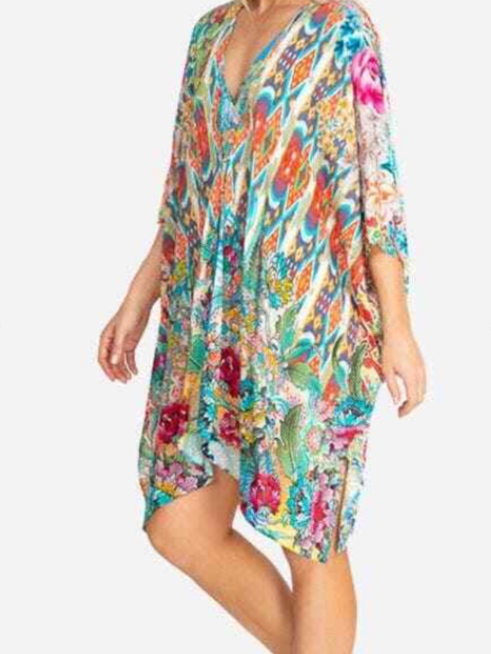 Johnny Was Pearce Silk Kimono | Vibrant Boho Floral Tassel Tie - Picture 12 of 12